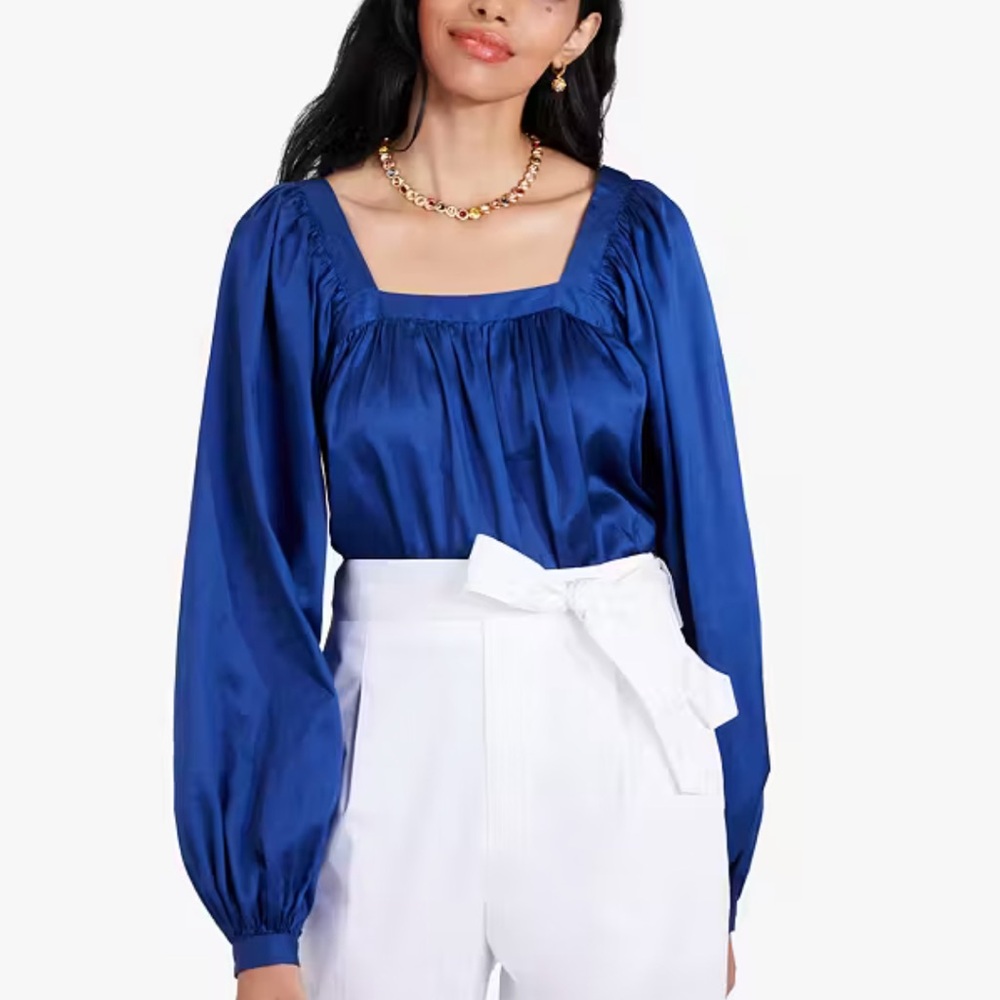 Kate Spade- Voile Square-neck Top